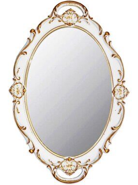 Vintage Oval Wall Mirror - Small 14.5x10 Inch Decorative Accent for Home Decor